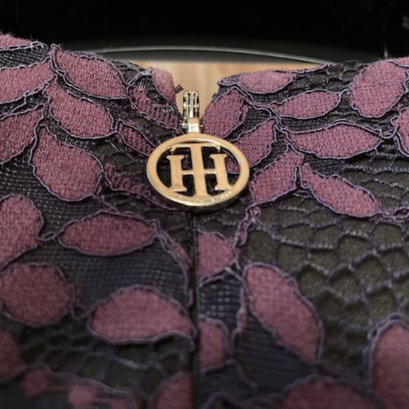 ⭐️⭐️ 2 x's Host Pick ⭐️⭐️ NWT - Tommy Hilfiger Purple Lace Overlay Dress -Sz 14* - Picture 5 of 7